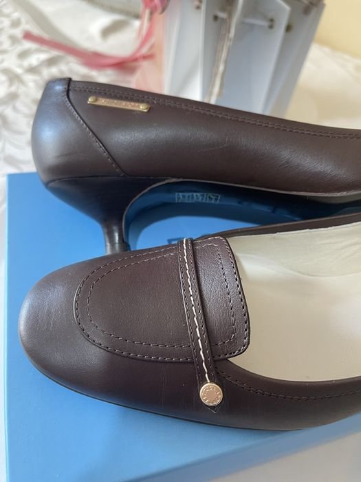 Women Heels Brown Leather 40