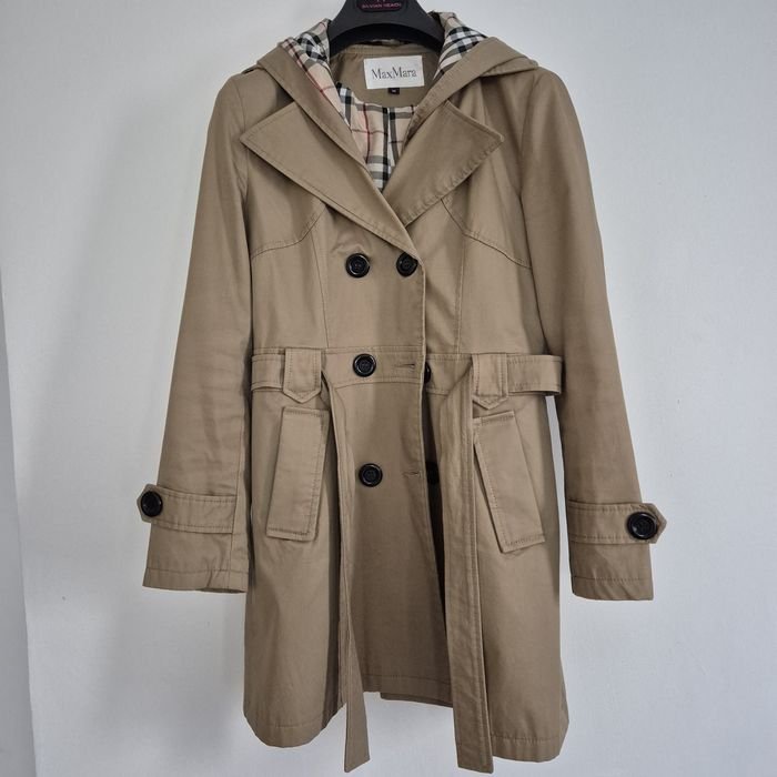 Femme Max Mara Trench Beige Coton 36