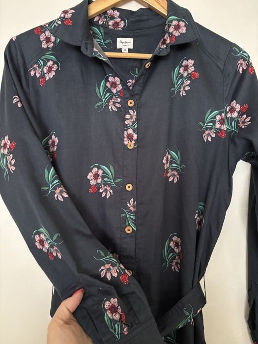 Женская Pepe Jeans Платье Чёрный Хлопок 38