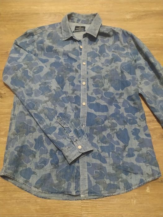 Men Scotch and Soda Shirt Navy Cotton 40