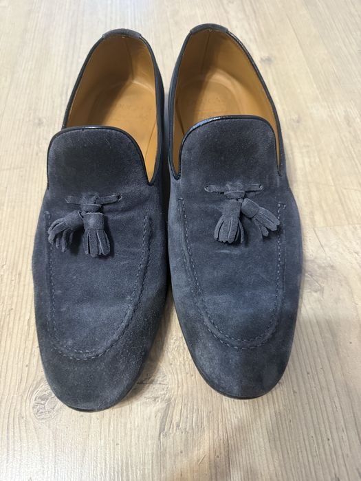 Uomo Doucal's Mocassini Blu Navy Suede 44
