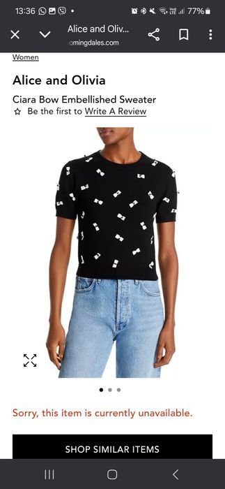 Homme alice + olivia Pull Noir Laine M