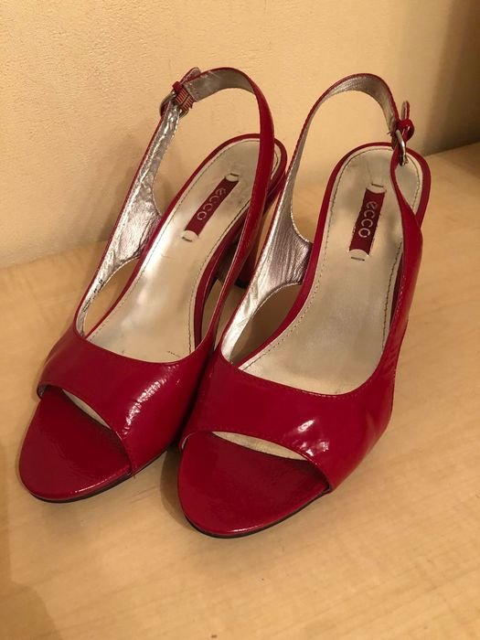 Femme Ecco Talons Rouge Cuir 38