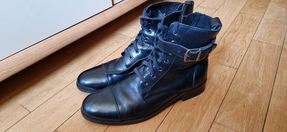 Uomo Banana Republic Stivali Neri Pelle 44