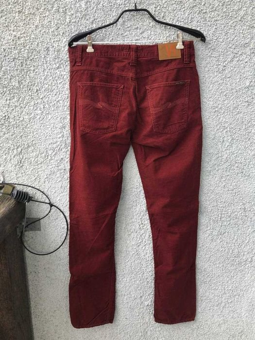 Мужской Nudie Jeans Штаны Бордовые 32