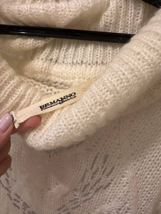 Men Ermanno Scervino Sweater White Wool One size