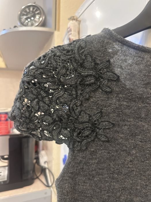 Damen Kleid Grau Baumwolle 36