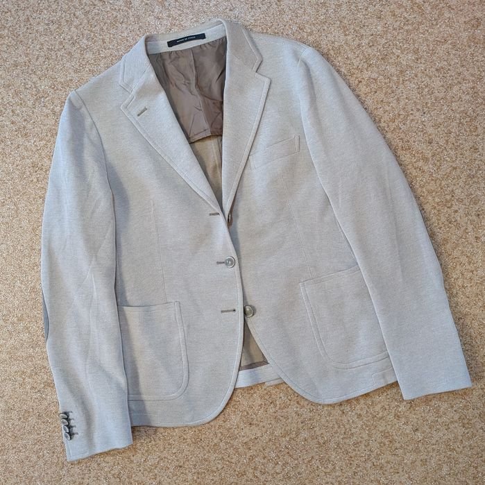 Women Tagliatore Blazer Beige Cotton 40