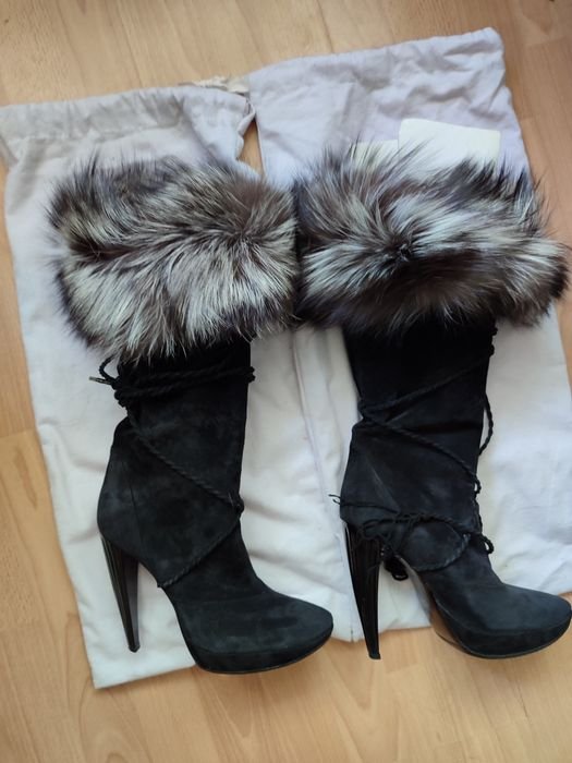 Женские Roger Vivier Чоботы Чёрные Замша 39.5