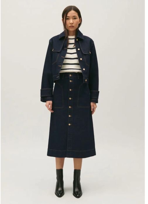 Femme Claudie Pierlot Costume Bleu Marine Denim 34