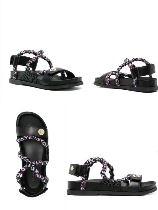 Women Sandro Sandals Black Leather 37