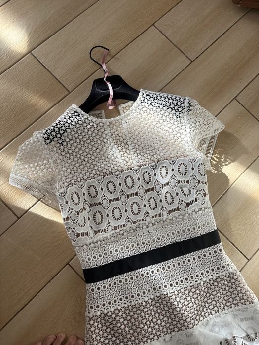 Женская Self-Portrait Платье Белое Кружево 34