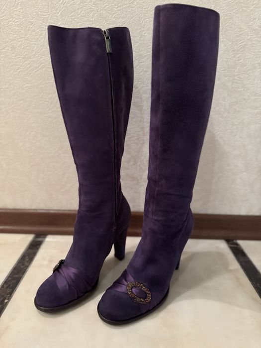 Женские Blumarine Сапоги Фиолетовые Замша 37