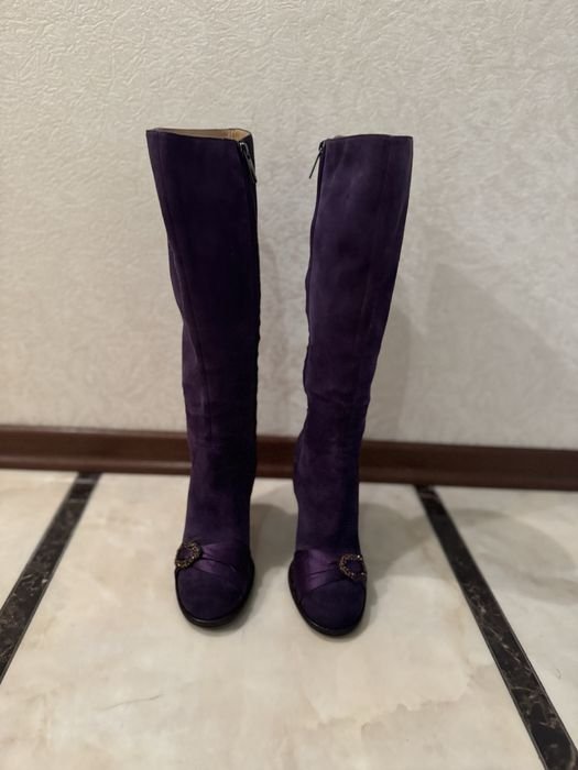 Женские Blumarine Сапоги Фиолетовые Замша 37
