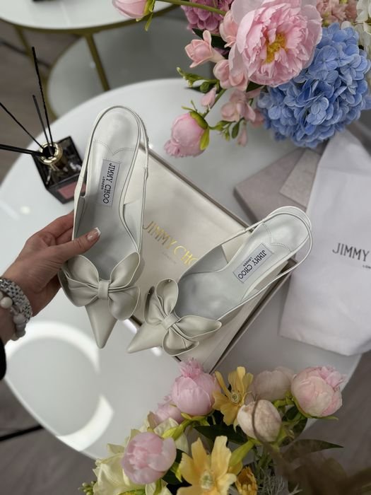 Women Jimmy Choo Heels White Leather 37