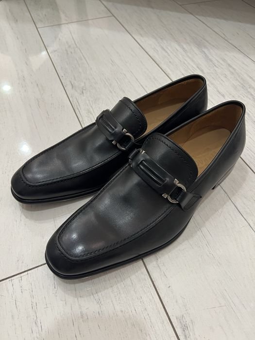 Herren Salvatore Ferragamo Slipper Schwarz Leder
