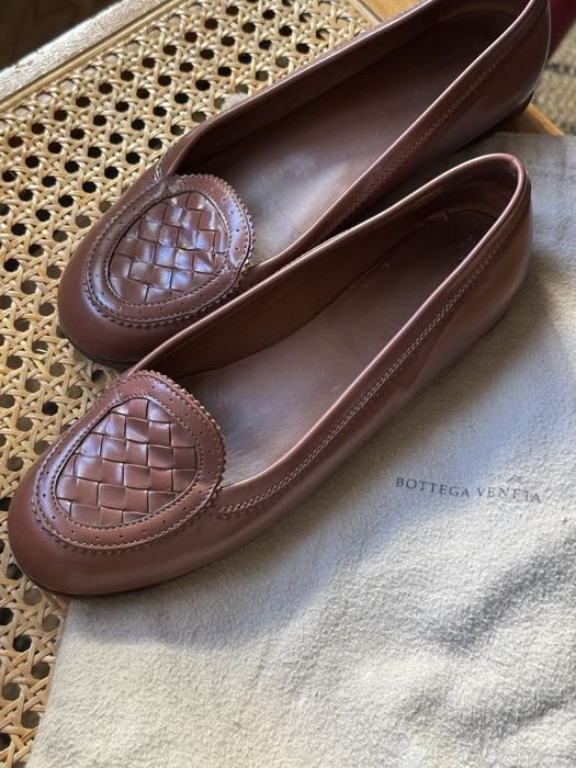 Femme Bottega Veneta Mocassins Marron Cuir 36