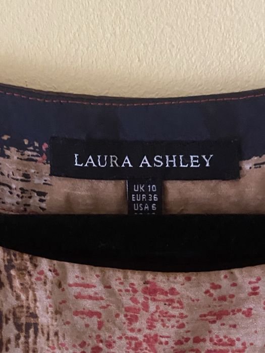 Donna Laura Ashley Abito Nero Seta
