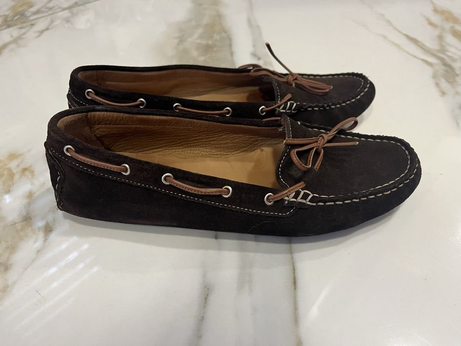 Men Navyboot Loafers Brown Suede 37