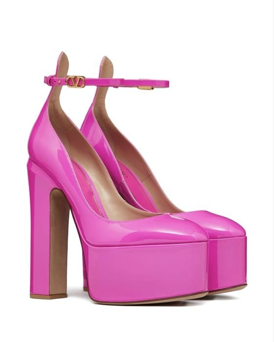 Femme Valentino Talons Rose Cuir 39