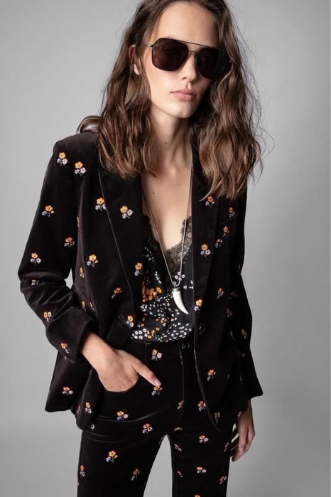 Женский Zadig & Voltaire Пиджак Коричневый Велюр