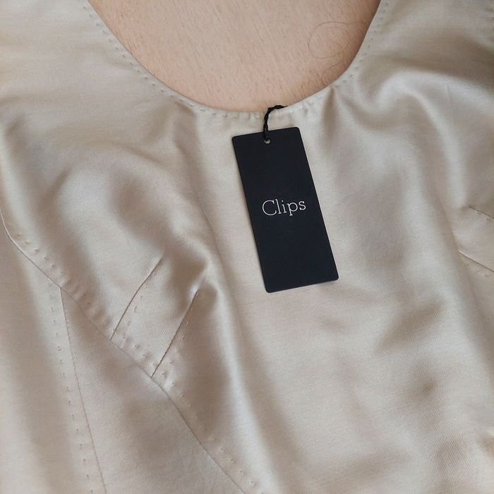 Damen Clips Kleid Weiß Sonstiges