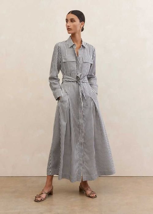 Женский Monsoon Платье Серое Хлопок 12