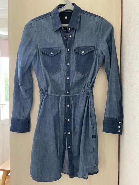 Женский G-Star Raw Платье Тёмно-синий Джинс 34