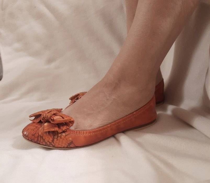 Женские Miu Miu Туфли Оранжевые Кожа 39