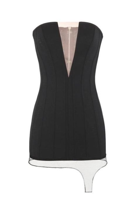 Women Frolov Dress Corset Cutout Transparent Strap