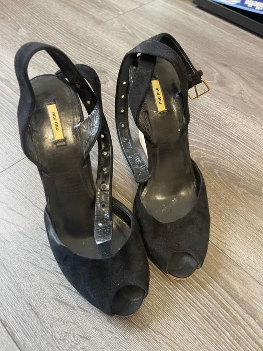 Женские Miu Miu Босоніжки Чёрные 37