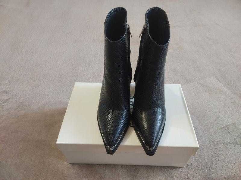 Damen The Kooples Stiefeletten Schwarz Leder 38