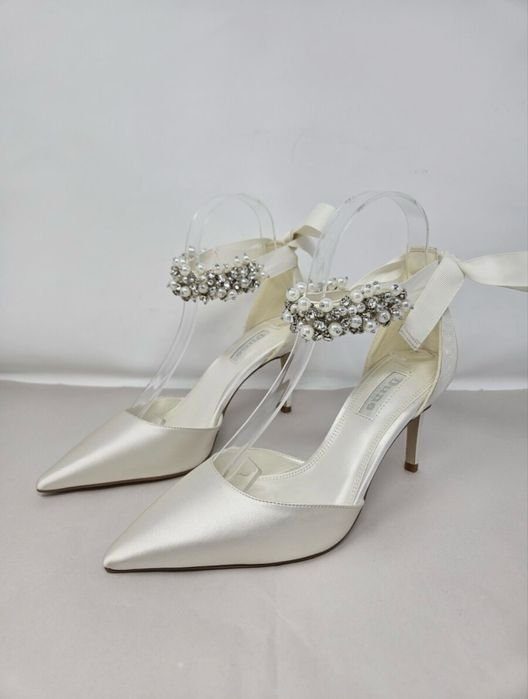 Donna Dune London Tacchi Avorio Seta 39