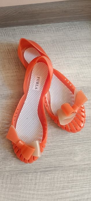 Women Furla Heels Orange Rubber 39