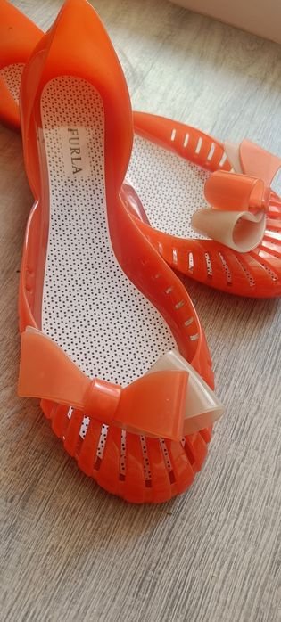 Women Furla Heels Orange Rubber 39