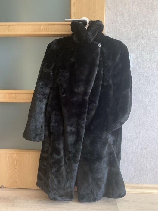 Femme Marccain Manteau Noir Fourrure Écologique 38