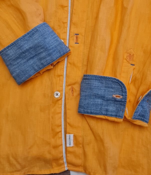 Men Marc O'Polo Shirt Orange Linen 46