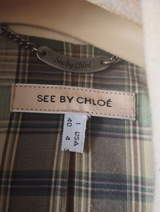 Women Coat White Wool 36