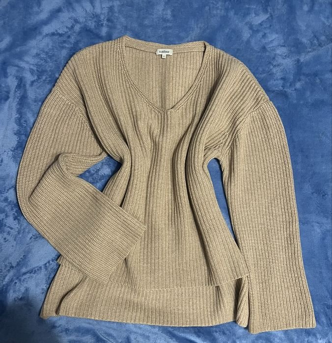 Damen Massimo Dutti Pullover Beige Wolle 38