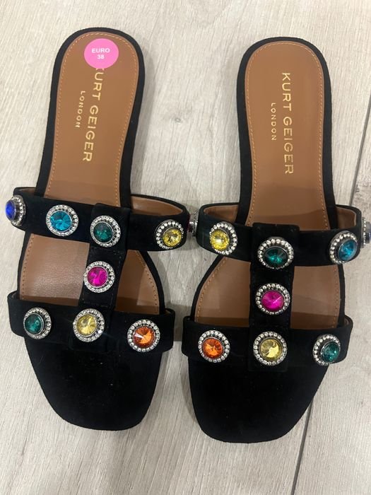 Donna Kurt Geiger Ciabatte Nere Camoscio 38