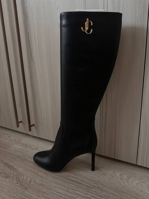 Women Jimmy Choo Ankle Boots Black Leather 37.5