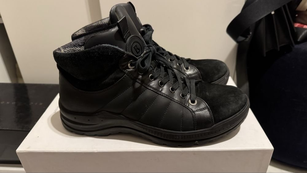 Homme Bogner Bottes Noir Cuir 42
