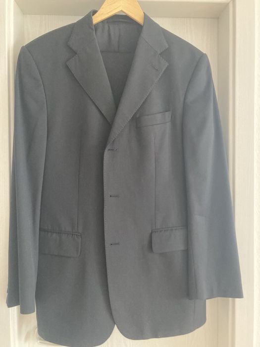 Мужской Cerruti Костюм Тёмно-синий Шерсть 50