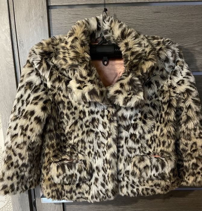 Femme Ganni Manteau Imprimé Léopard Fourrure