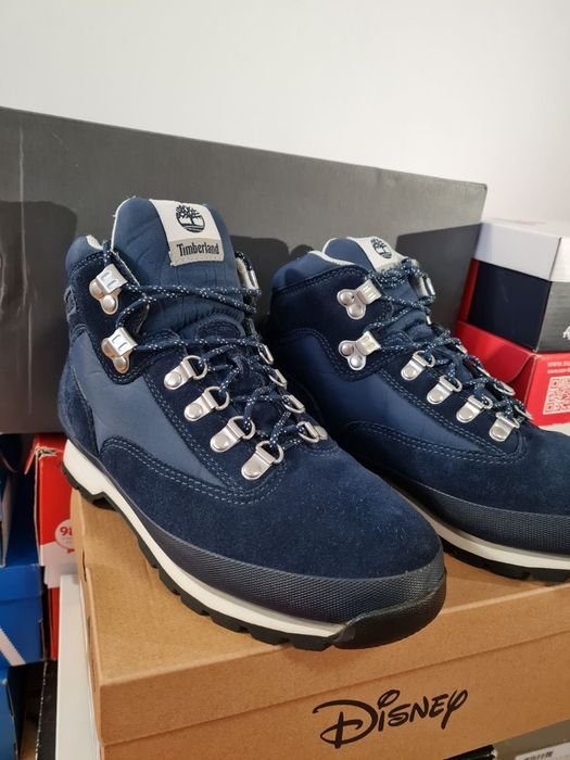 Uomo Timberland Stivali Blu Navy Suede 40