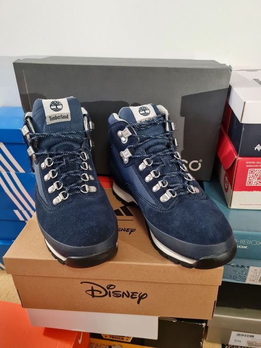 Uomo Timberland Stivali Blu Navy Suede 40