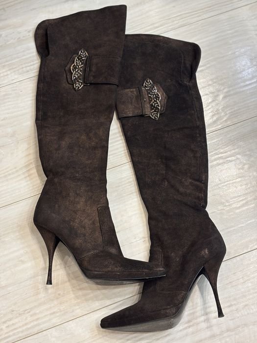 Женские Casadei Сапоги Коричневый Замша 37.5
