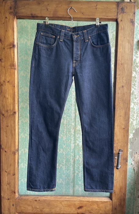 Мужские Nudie Jeans Джинсы Тёмно-синий Джинс 34