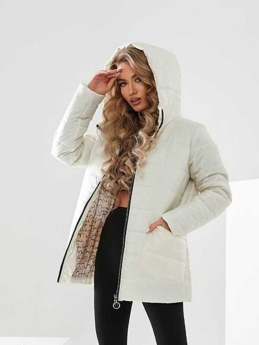 Женская Куртка Белая Ткань 44