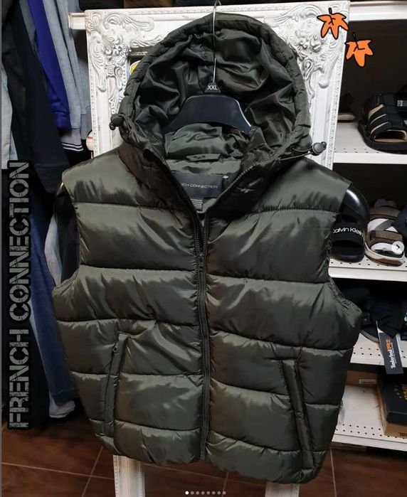 Мужской French CONNECTION Жилет Зелёный Полиэстер